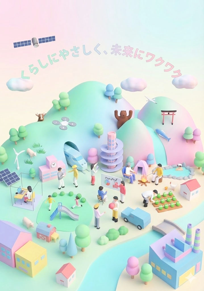 街の俯瞰図イラスト制作