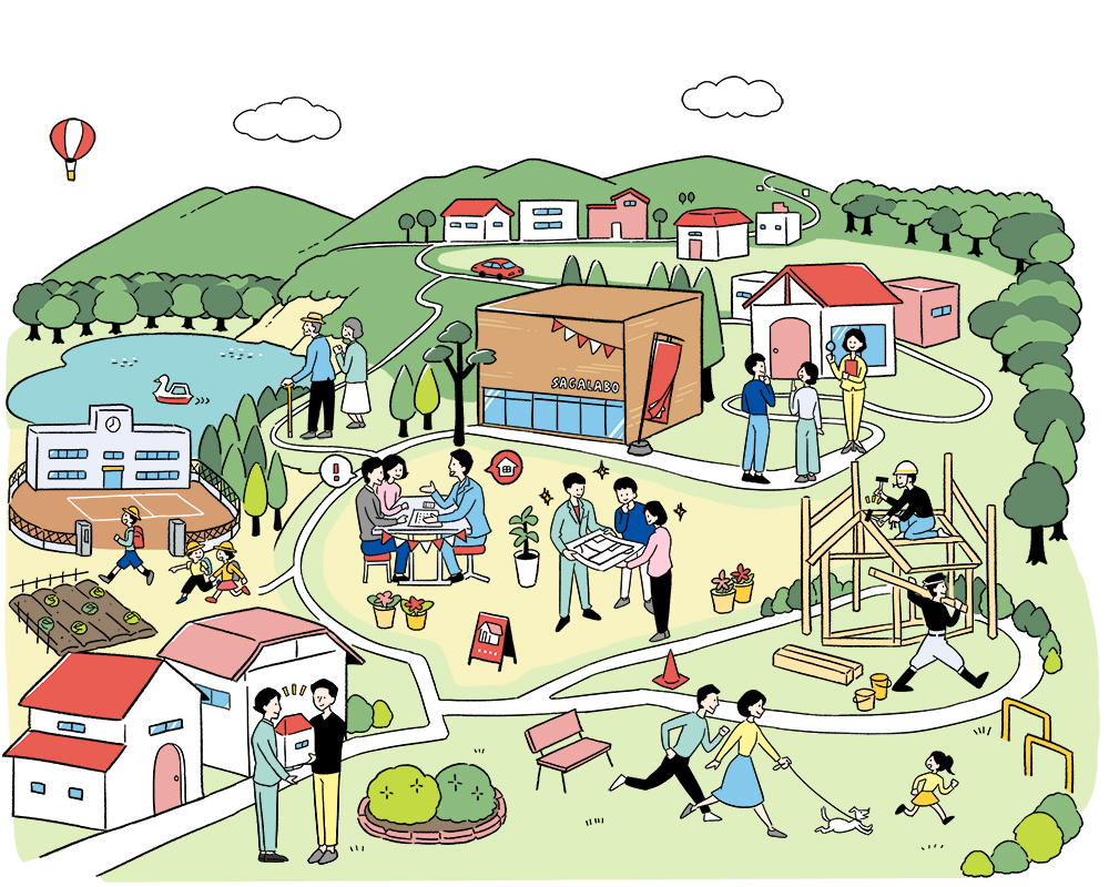 住宅の俯瞰図イラスト