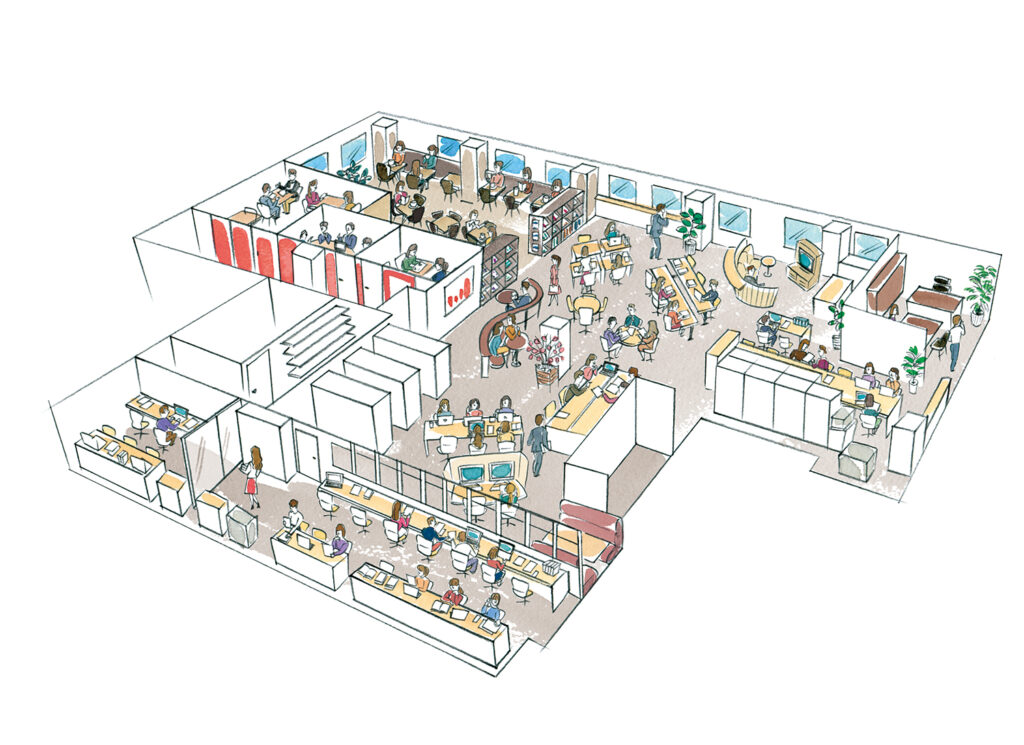 フロアマップの俯瞰図イラスト