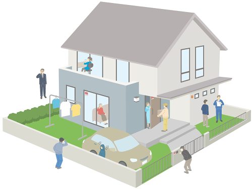 防犯セキュリティー訴求のイラスト制作