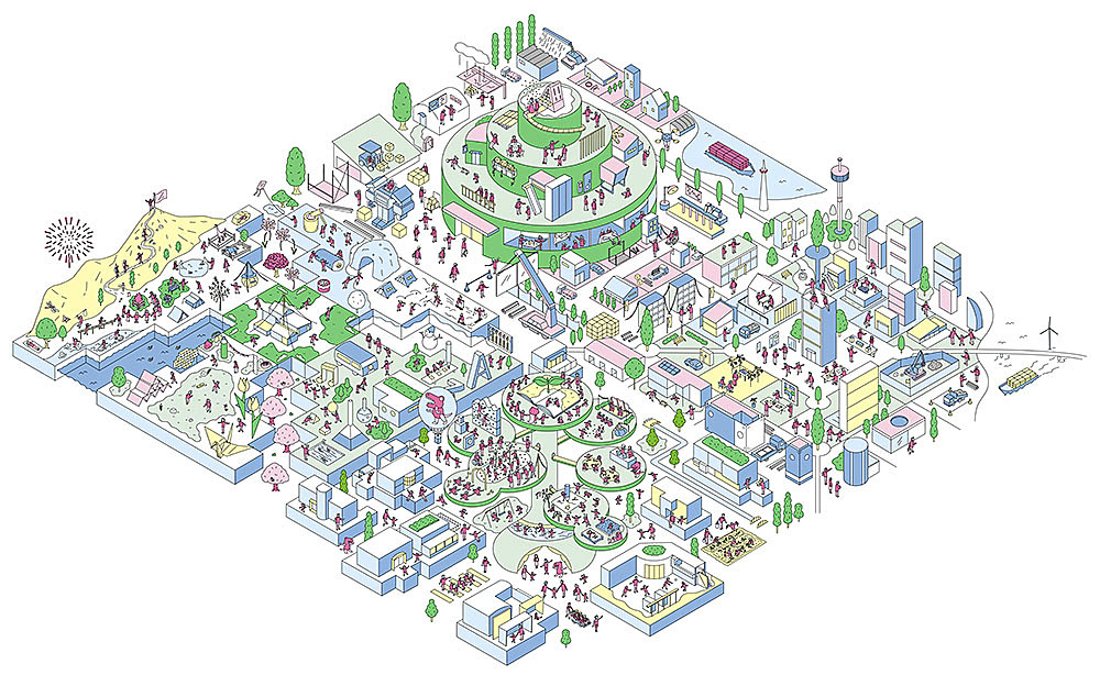 俯瞰図イラスト制作