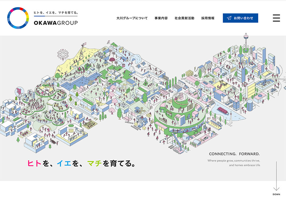 大川グループ様 / 俯瞰図イラスト制作